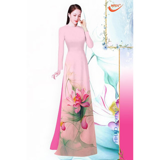 Vải áo dài in hoa sen