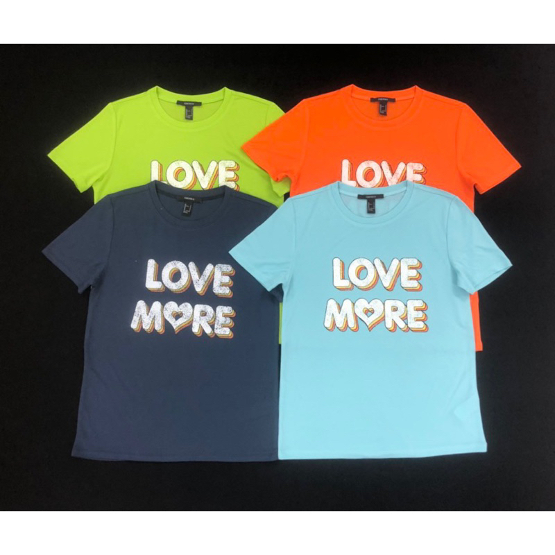 Áo thun form chuẩn basic cổ tròn thun cotton lụa mền mại in Love More, 4 màu