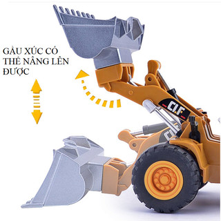Xe xúc ủi đất mô hình bằng sắt đồ chơi trẻ em tỉ lệ 1:50