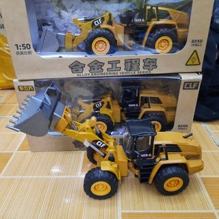 Xe xúc ủi đất mô hình bằng sắt đồ chơi trẻ em tỉ lệ 1:50