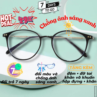 Gọng Kính Tròn Nữ, Kính Mắt Mèo Chống Ánh Sáng Xanh Và Tia uv Thời Trang shop 7DaysToGo lily anna