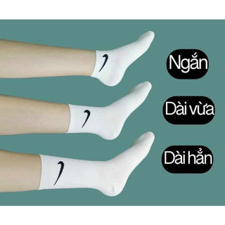 Tất nike cổ cao/trung/ngắn đen/trắng Nam Nữ,