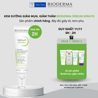 Kem dưỡng hỗ trợ giảm mụn Bioderma Sébium Kerato+ 30ml chuyên sâu cho da mụn nhẹ đến trung bình