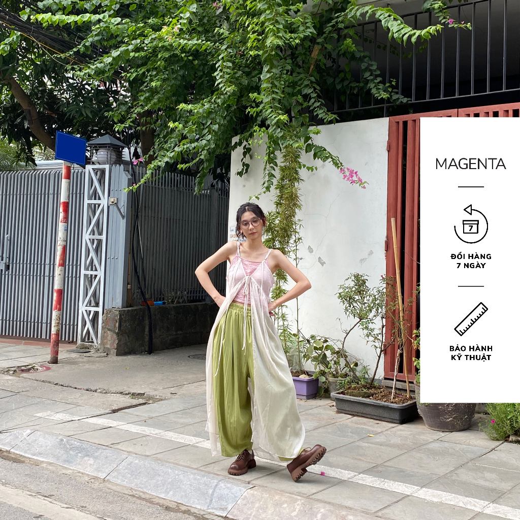 Váy sheer xuyên thấu khoác ngoài Magenta Yurei chất liệu tơ xước, freesize