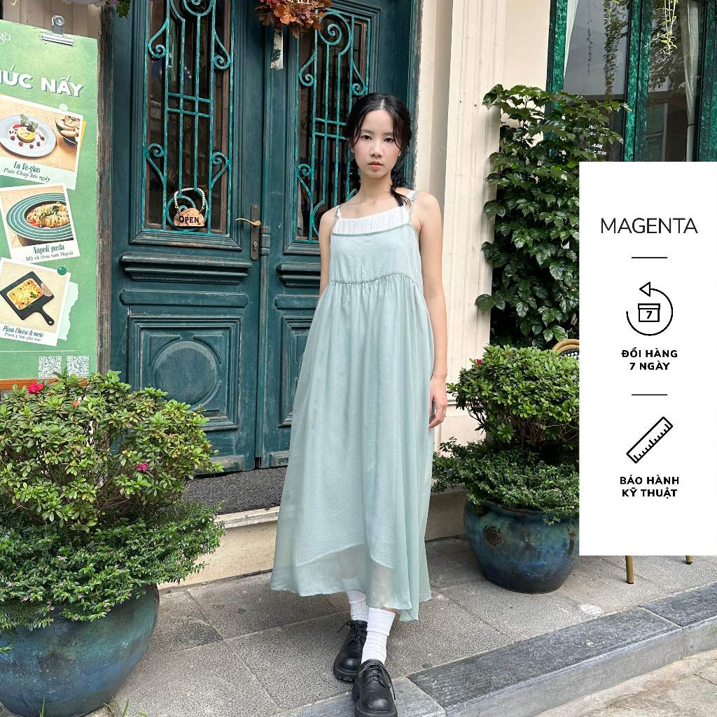 Váy sheer xuyên thấu khoác ngoài Magenta Yurei chất liệu tơ xước, freesize