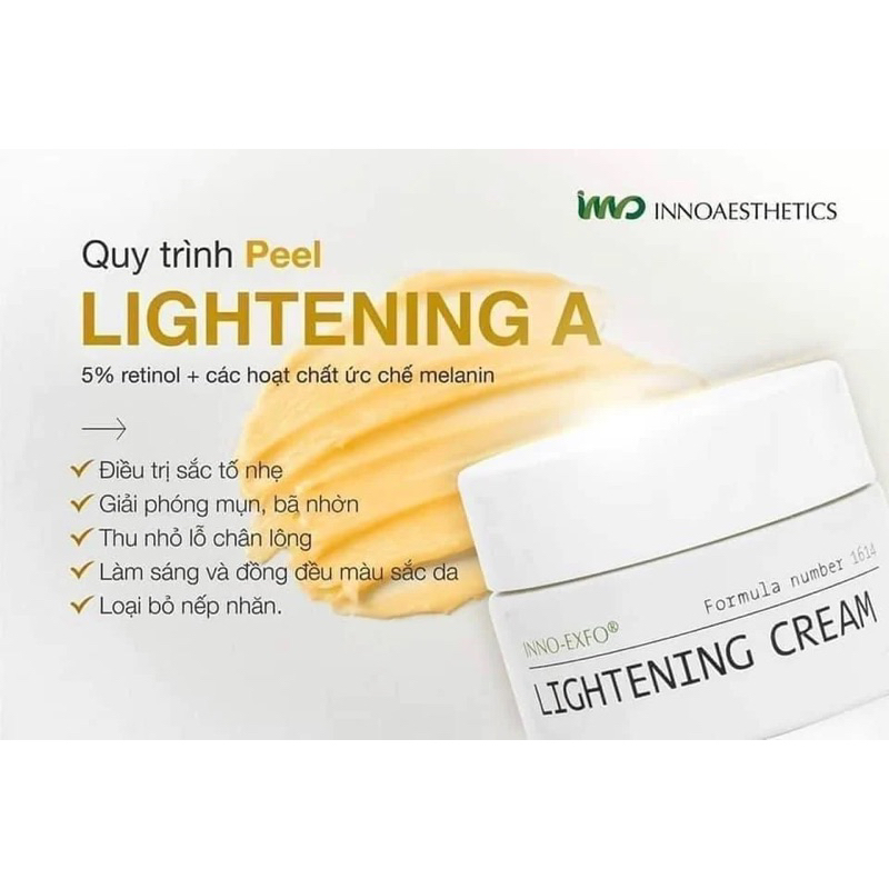 Kem Peel A Lightening retinol Innoaesthetics trắng và hỗ trợ mụn da