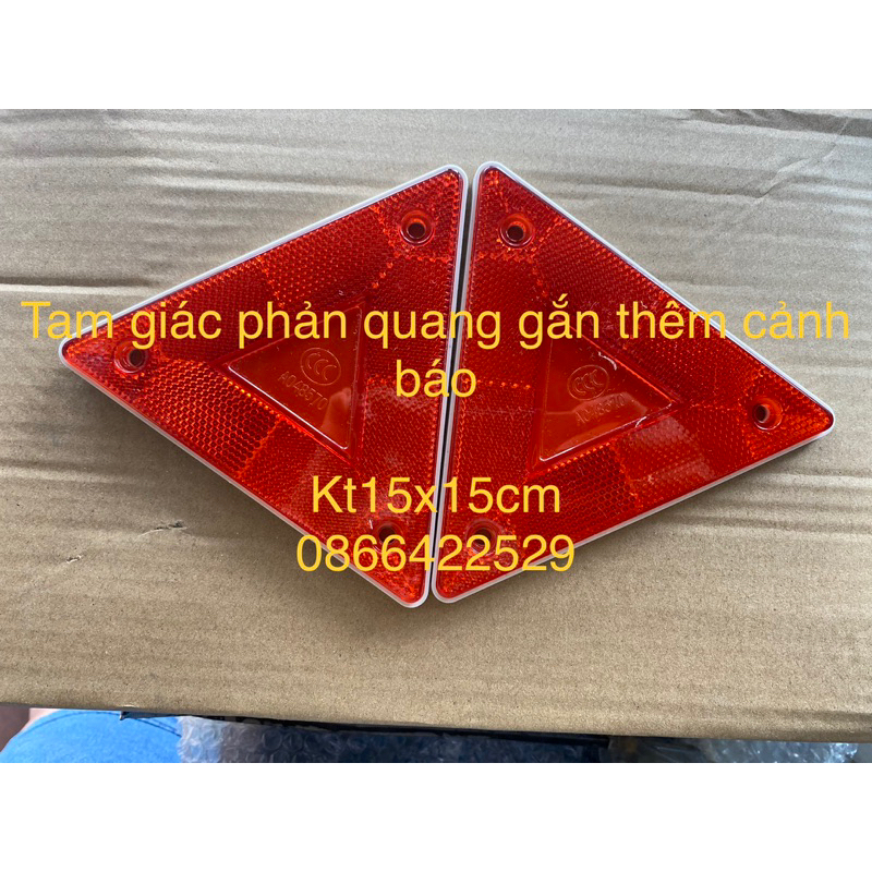 Cặp giác phản quang, tam giác cảnh báo gắn trước xe,,sau xe kt 15x15cm. 1 cặp hoặc 1 cái
