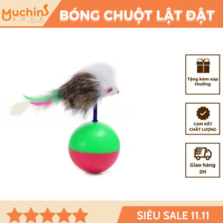 Bóng lật đật gắn chuột cho mèo - đồ chơi chó mèo, giảm tỏa căng thẳng cho thú cưng | Muchinshop
