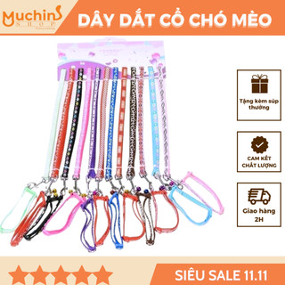 Dây Dắt Cổ Chó Mèo -  Dây Dắt Mèo Đi Dạo Kèm Vòng Cổ Nhiều Màu Sắc | Muchinshop
