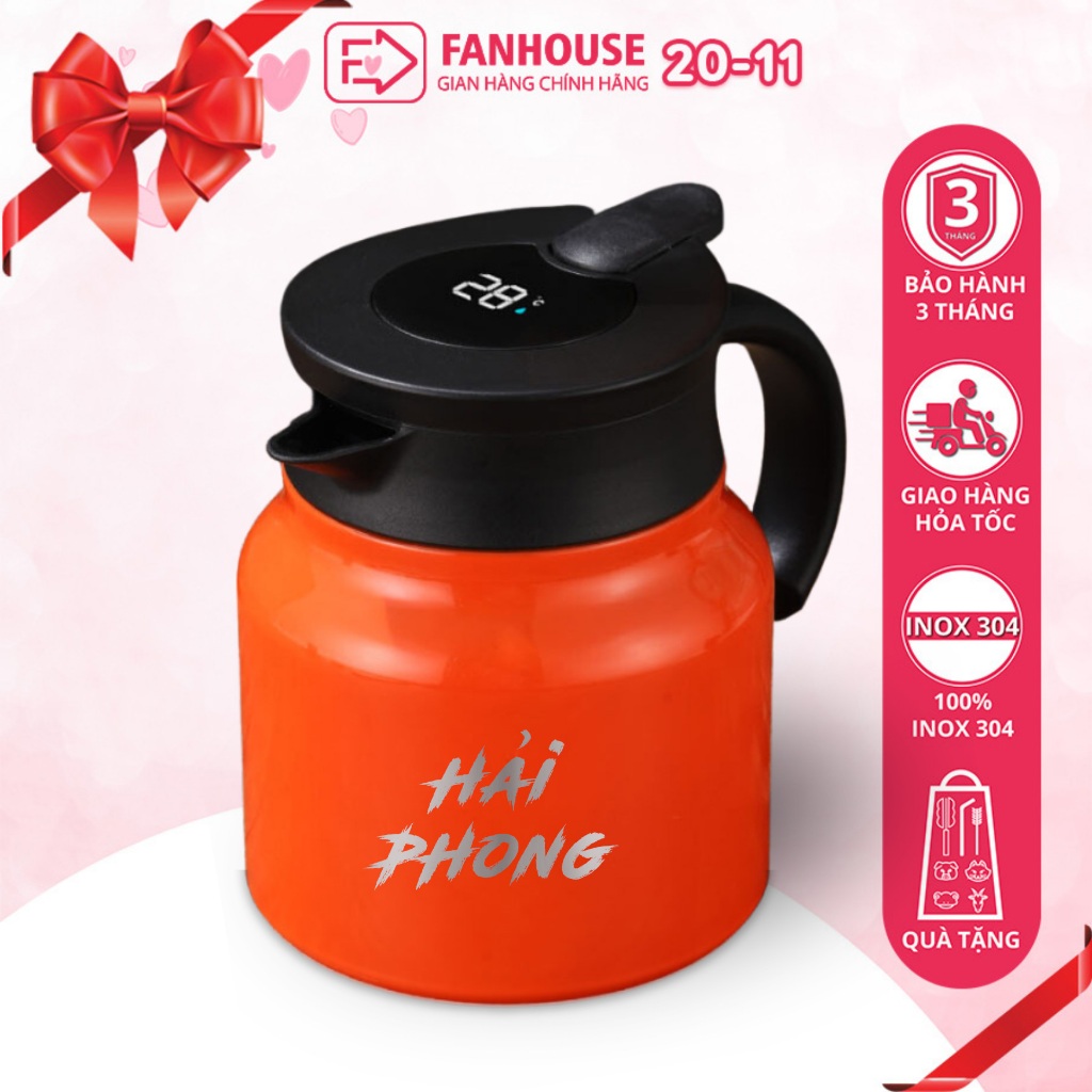 Ấm giữ nhiệt pha trà Inox 316 cao cấp 1000ml cốc nước giữ nhiệt thể thao Fan House bình nước chống xước