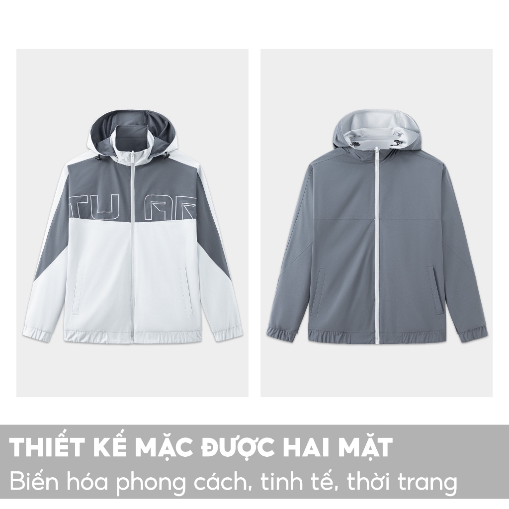 Áo Khoác Gió Nam 5S FASHION, Mặc Được Hai Mặt, Thêu Họa Tiết Trẻ Trung, Phối Màu Khỏe Khoắn, Năng Động
