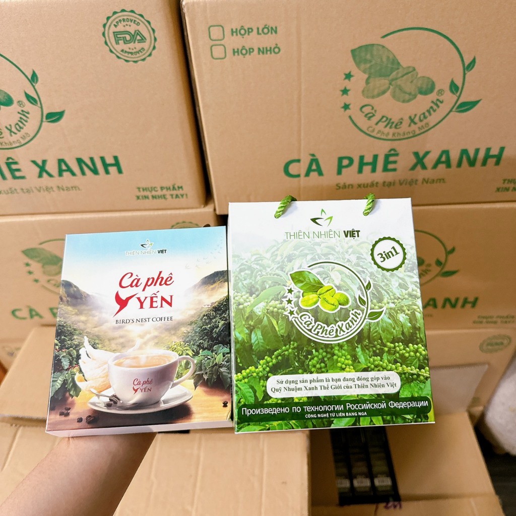 Cà phê xanh kháng mỡ hộp 30 gói tặng cà phê yến