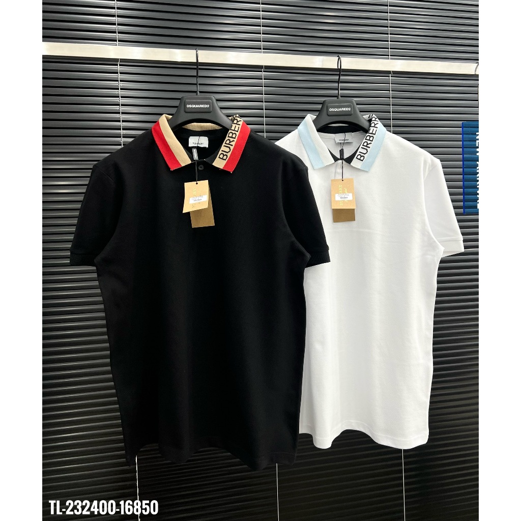 🔥Hot🔥Áo polo Burberry cổ chữ thiết kế hot trend Nam Nữ New 2024