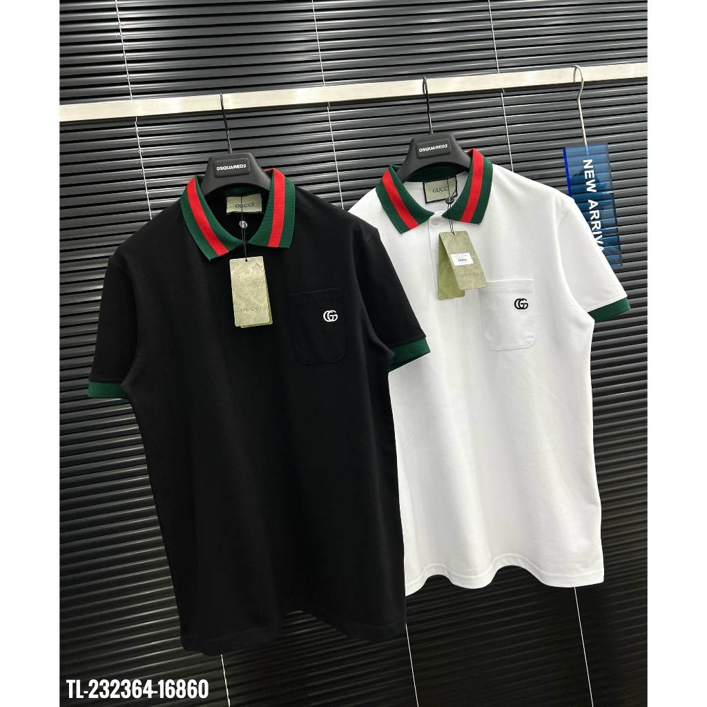 🔥Hot🔥Áo polo Gucci cổ xanh đỏ thiết kế hot trend Nam Nữ New 2024