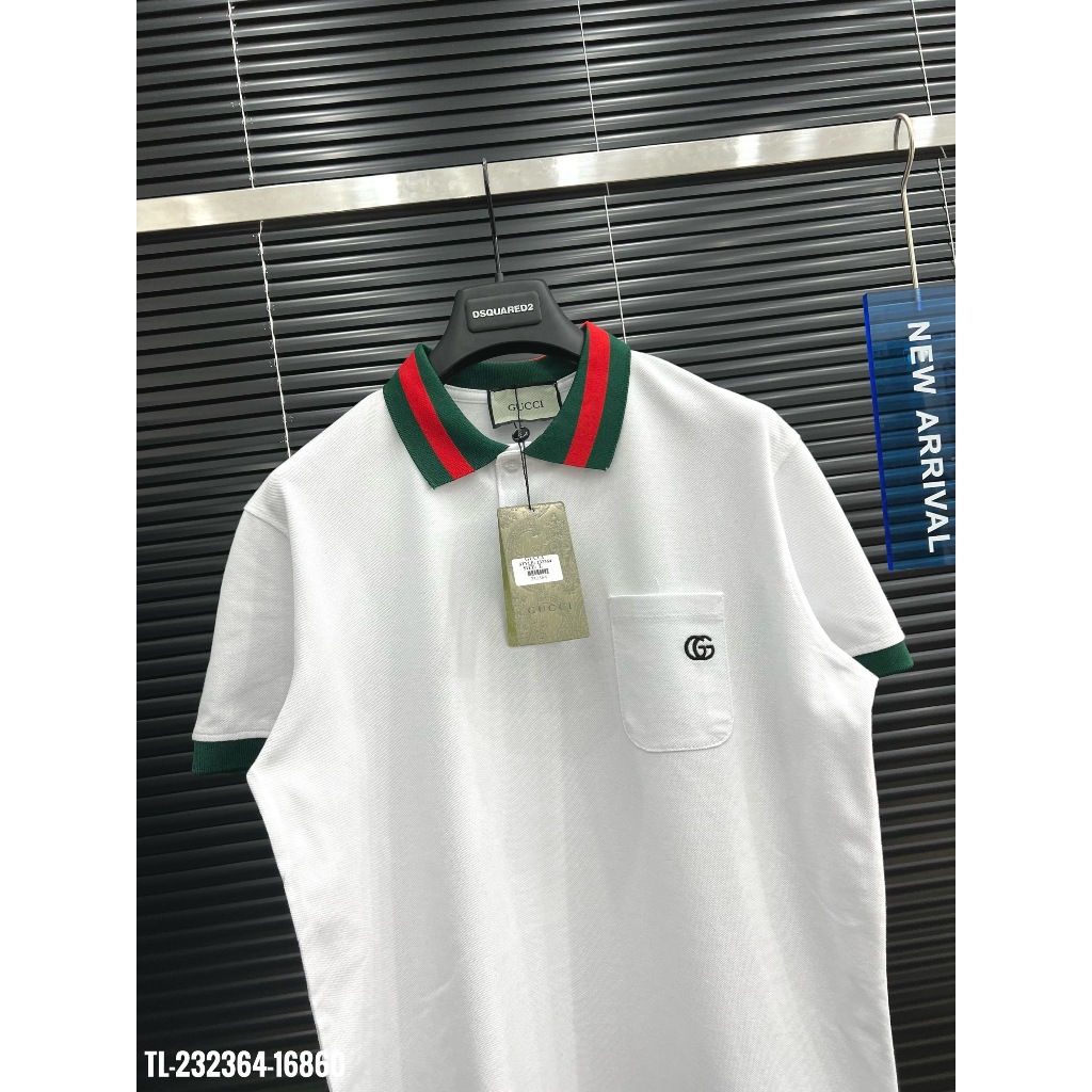 🔥Hot🔥Áo polo Gucci cổ xanh đỏ thiết kế hot trend Nam Nữ New 2024
