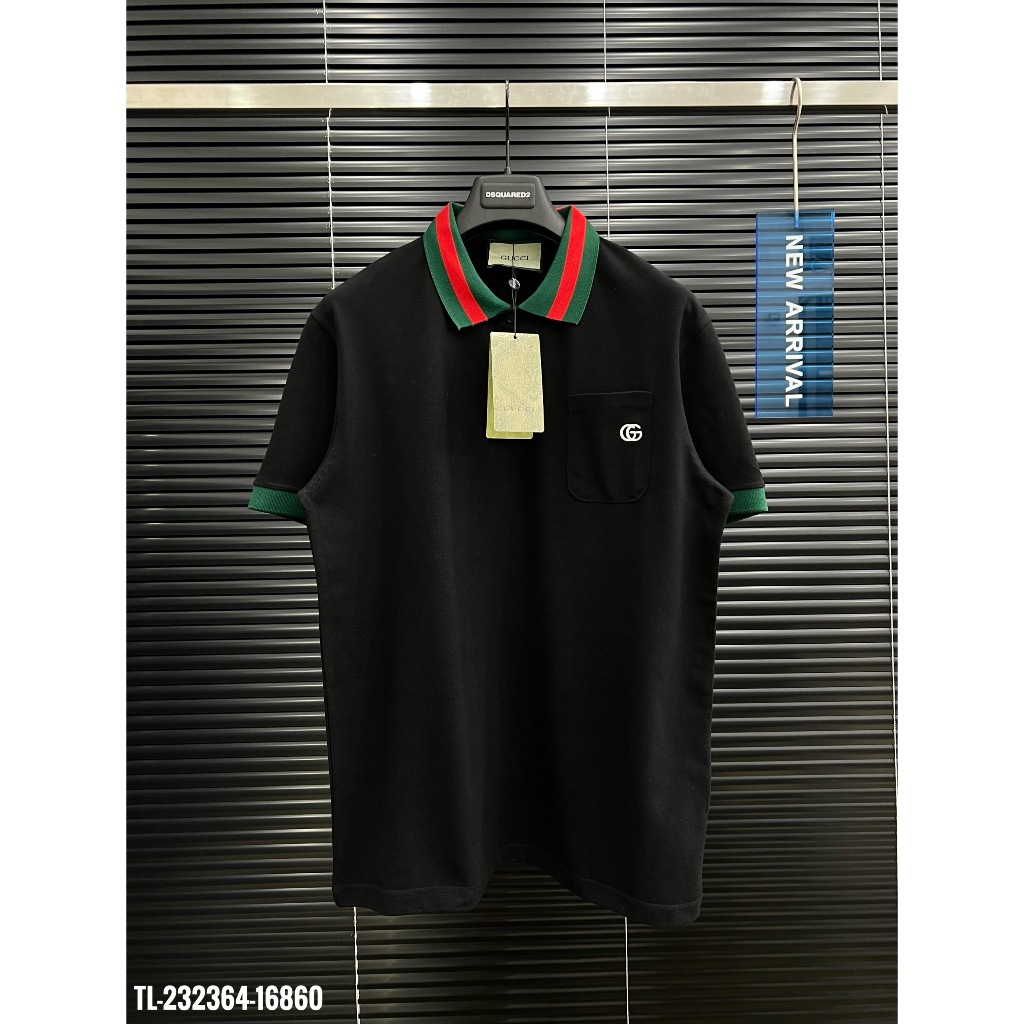 🔥Hot🔥Áo polo Gucci cổ xanh đỏ thiết kế hot trend Nam Nữ New 2024