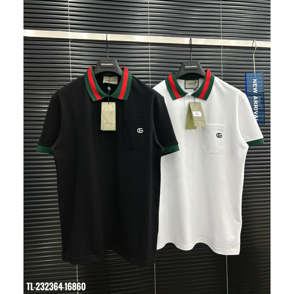 🔥Hot🔥Áo polo Gucci cổ xanh đỏ thiết kế hot trend Nam Nữ New 2024