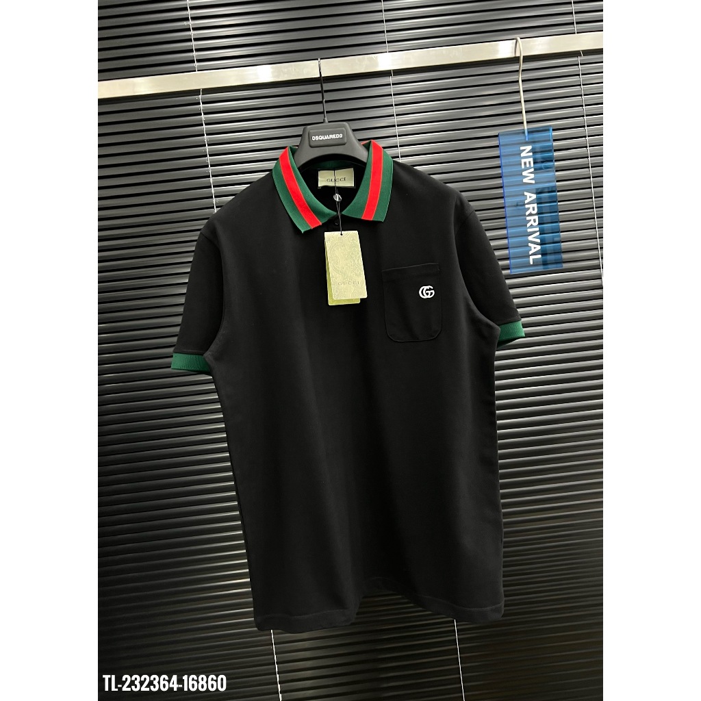🔥Hot🔥Áo polo Gucci cổ xanh đỏ thiết kế hot trend Nam Nữ New 2024