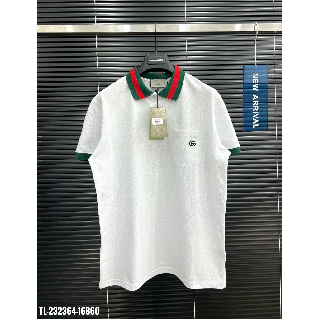 🔥Hot🔥Áo polo Gucci cổ xanh đỏ thiết kế hot trend Nam Nữ New 2024