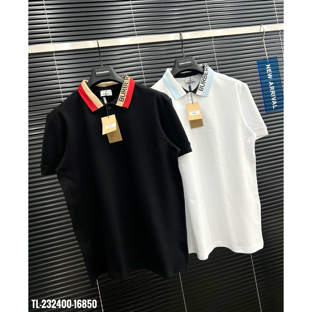 🔥Hot🔥Áo polo Burberry cổ chữ thiết kế hot trend Nam Nữ New 2024