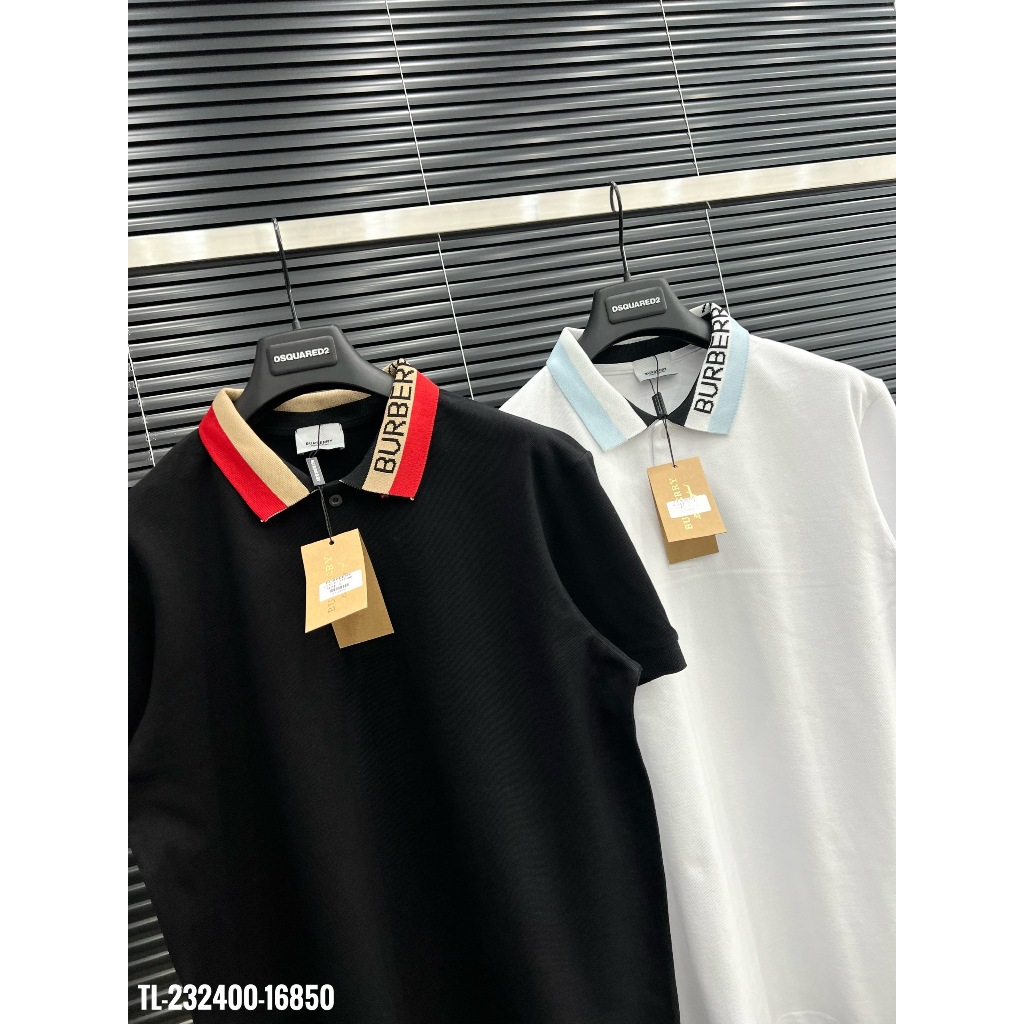 🔥Hot🔥Áo polo Burberry cổ chữ thiết kế hot trend Nam Nữ New 2024