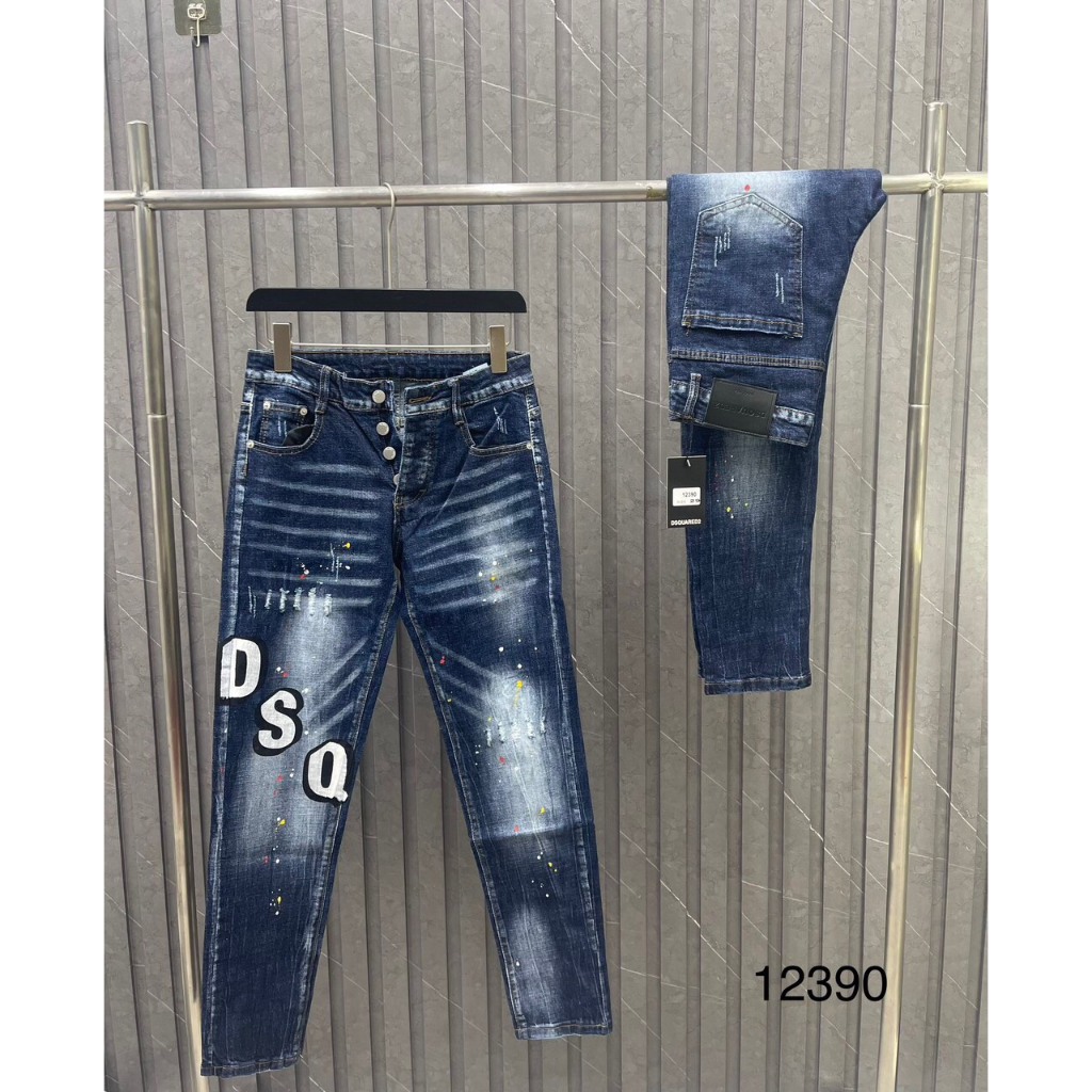 Quần jean nam  ICON  trẻ trung mới về Cao Cấp phối thêu họa tiết LOGO chất jean dày dặn mẫu mới SHOP