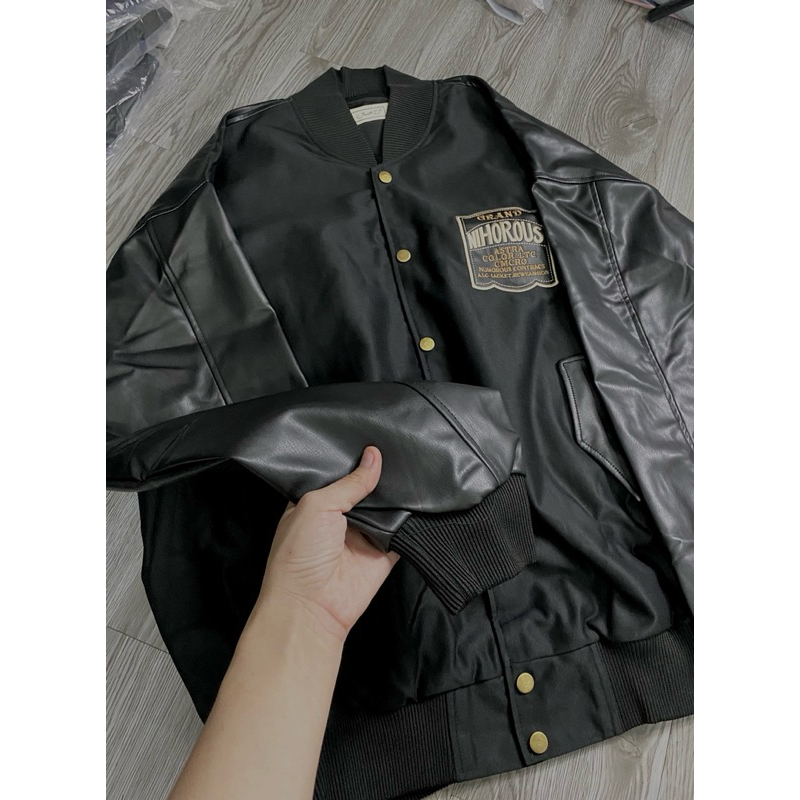 BOMBER CAO CẤP PHỐI TAY DA