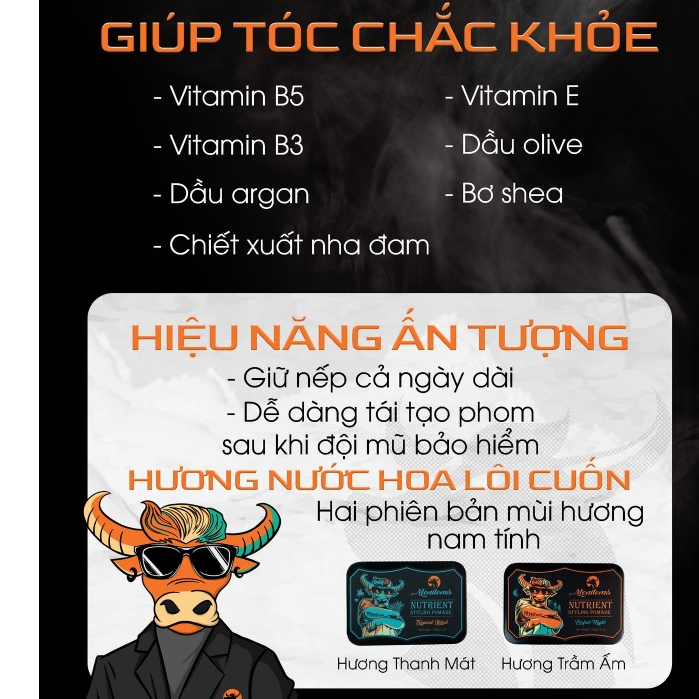 Sáp vuốt tóc Menitems Perfect Night, Tropical Wind, Gentle Blue, Trâu Xanh, Trâu Đỏ 50g/100g