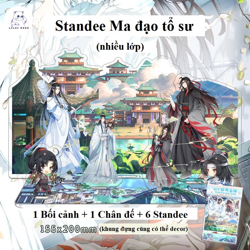 Standee nhiều lớp Ma đạo tổ sư / Ngụy Vô Tiện / Lam Vong Cơ / mô hình nhiều lớp trưng bày