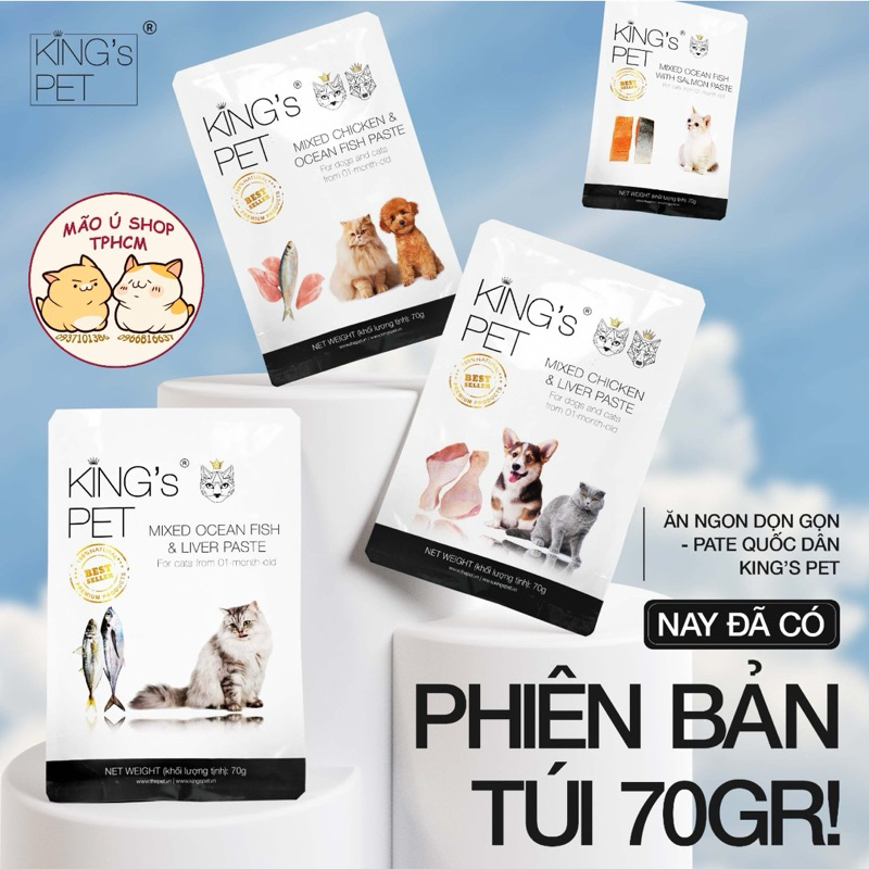 PATE KINGPET / KING’S PET GÓI 70G - PATE CHO CHÓ MÈO TỪ 1 THÁNG TUỔI