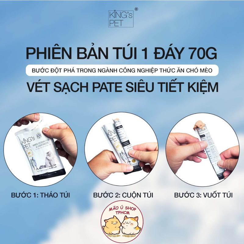 PATE KINGPET / KING’S PET GÓI 70G - PATE CHO CHÓ MÈO TỪ 1 THÁNG TUỔI