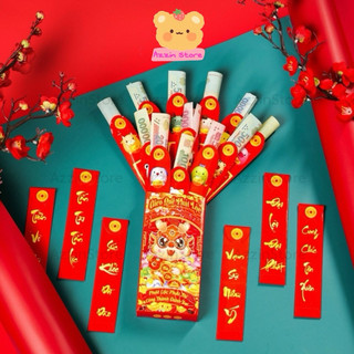 Bao lì xì tết gieo quẻ 2024 năm thìn bao gồm 1 hộp + 12 quẻ - azzin store