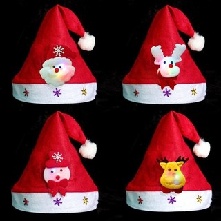 Mũ noel nỉ có đèn cho bé đội Giáng Sinh