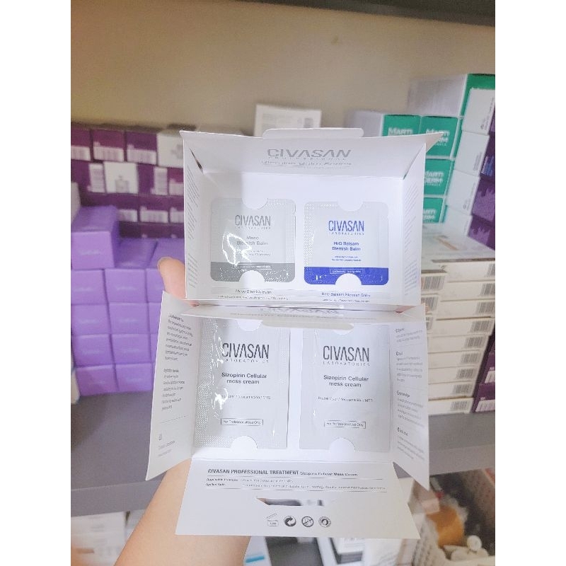 1 gói kem dưỡng ngày nâng tông làm sáng Civasan Mess Meso H2O BLEMISH BALM