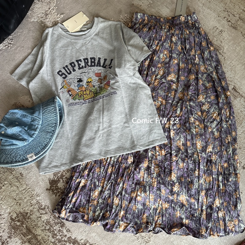 Chân váy hoa lưng chun Comic