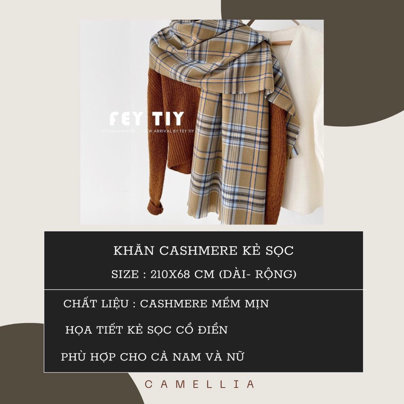 KHĂN CHOÀNG CỔ KẺ SỌC MÀU CARO TRENDY CASHMERE THU ĐÔNG ẤM ÁP HOT HIT HÀN QUỐC