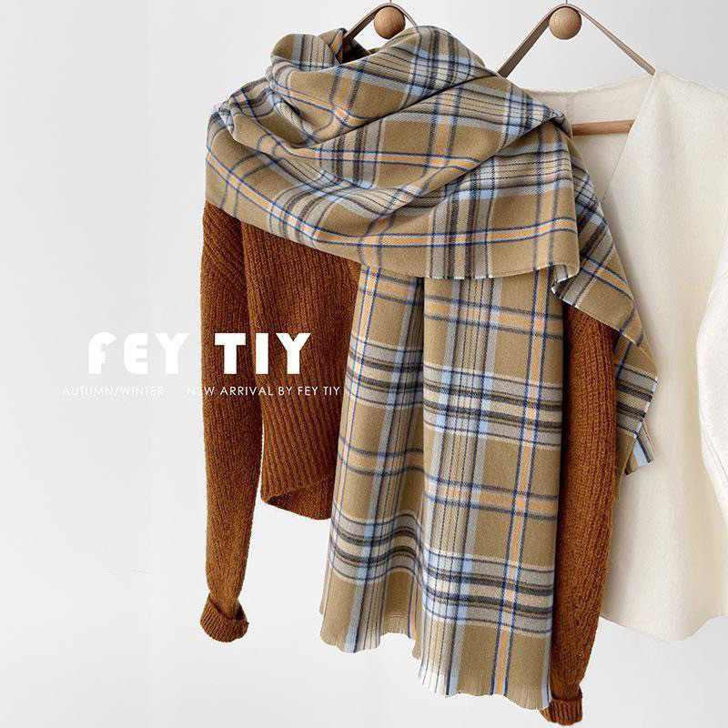 KHĂN CHOÀNG CỔ KẺ SỌC MÀU CARO TRENDY CASHMERE THU ĐÔNG ẤM ÁP HOT HIT HÀN QUỐC