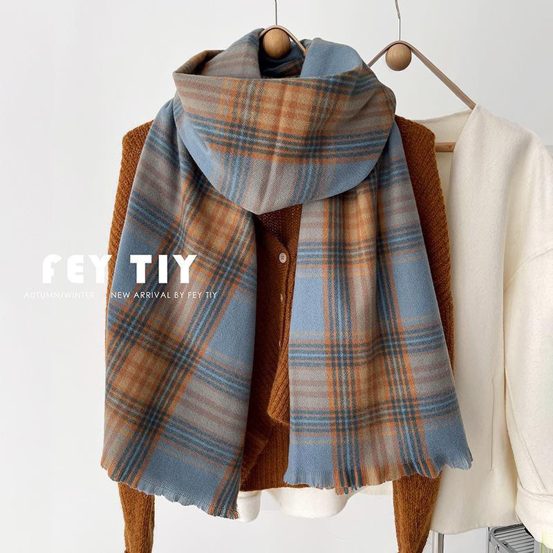 KHĂN CHOÀNG CỔ KẺ SỌC MÀU CARO TRENDY CASHMERE THU ĐÔNG ẤM ÁP HOT HIT HÀN QUỐC