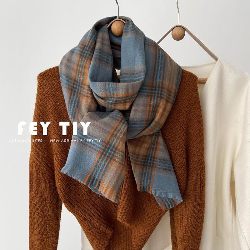 KHĂN CHOÀNG CỔ KẺ SỌC MÀU CARO TRENDY CASHMERE THU ĐÔNG ẤM ÁP HOT HIT HÀN QUỐC