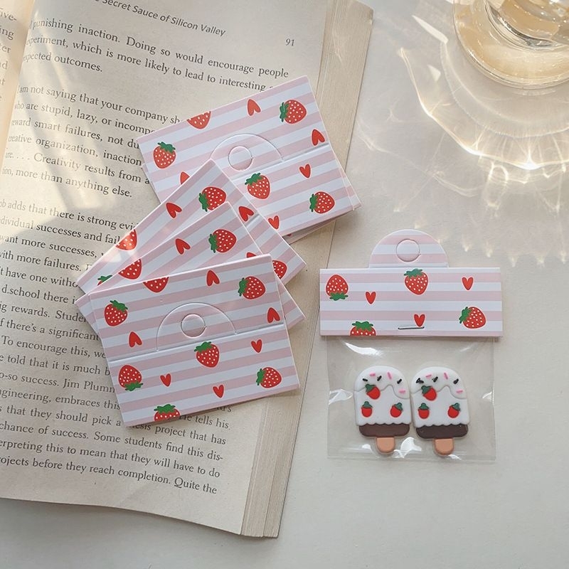 Set 10 đầu thẻ 6.4*5cm + túi kiếng trưng bày phụ kiện tóc , trang sức , đồ handmade