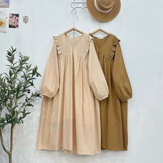Đầm BabyDoll Gà Vintage tay phồng dáng dài