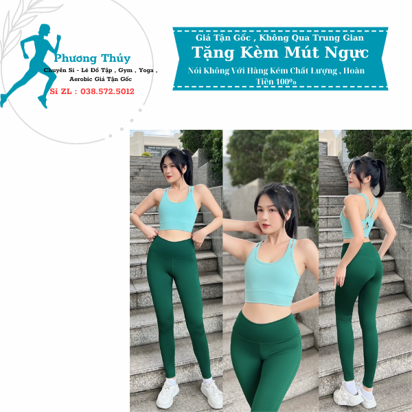 Bộ Quần Áo Tập Gym , Yoga , Aerobic Nữ , Bộ Tập Thể Thao Nữ Chất Polyeste Pha Sợi Spandex Mền Mại Thấm Hút Tôn Dáng Thời