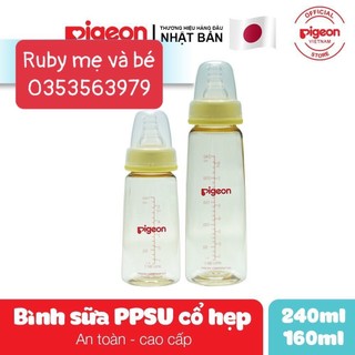 Bình sữa ppsu cổ hẹp pigeon 160ml- 240ml cho bé