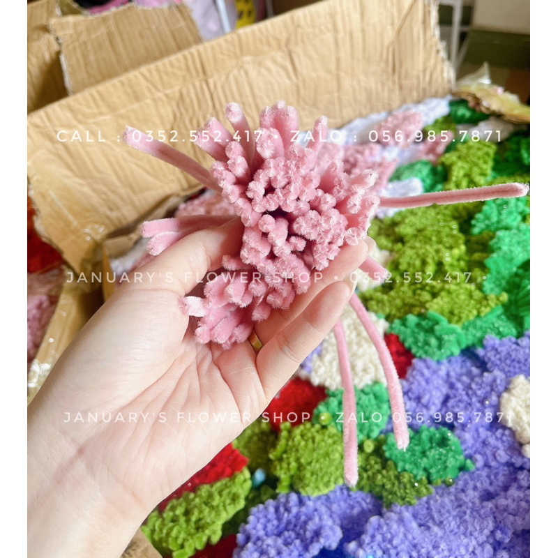 Kẽm Nhung, Kẽm Lông làm nụ tầm xuân, trang trí, đồ handmade