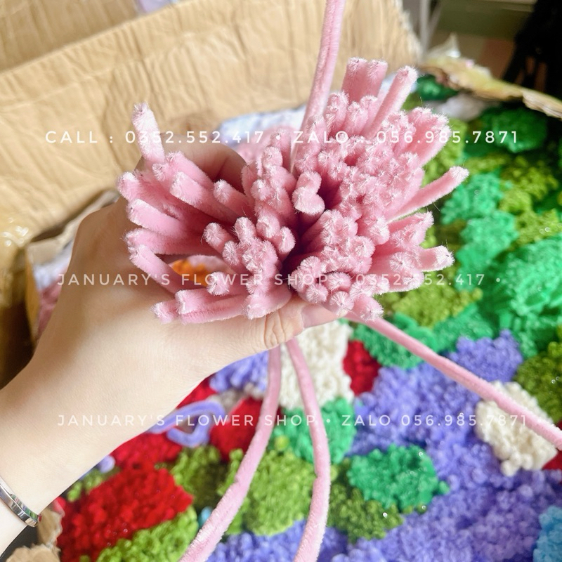 Kẽm Nhung, Kẽm Lông làm nụ tầm xuân, trang trí, đồ handmade