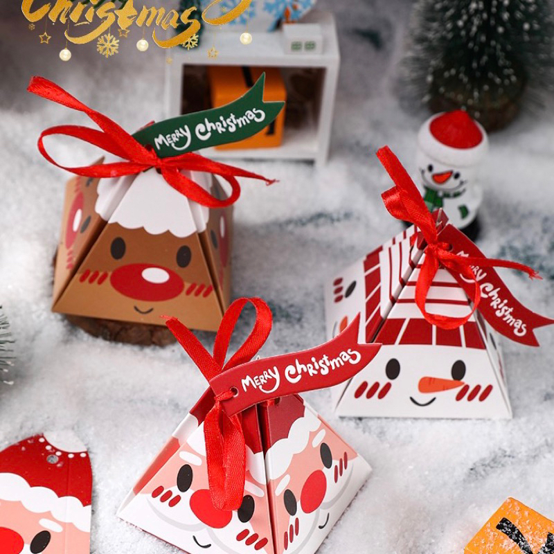Hộp Đựng Quà Noel - Hộp Giấy Đựng Kẹo Giáng Sinh, Hộp tất dễ thương Decor Xinh Xắn Kiểu Dáng Độc Đáo 2023 2024