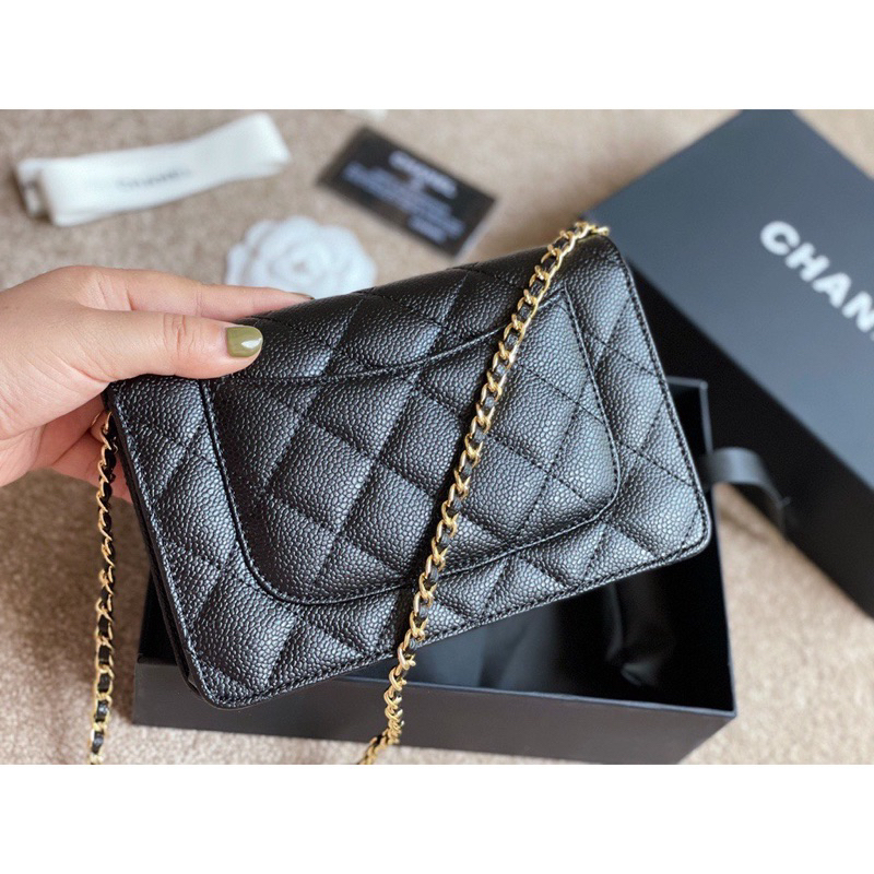 Túi Katun cha.neoo trần trám da sần size 19cm kèm hộp