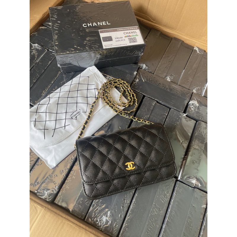 Túi Katun cha.neoo trần trám da sần size 19cm kèm hộp