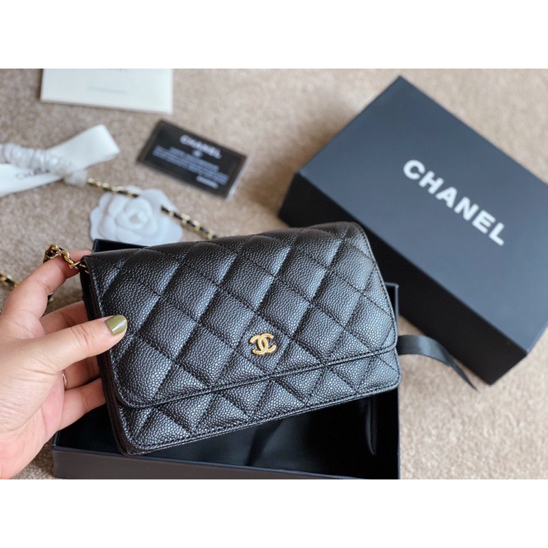 Túi Katun cha.neoo trần trám da sần size 19cm kèm hộp