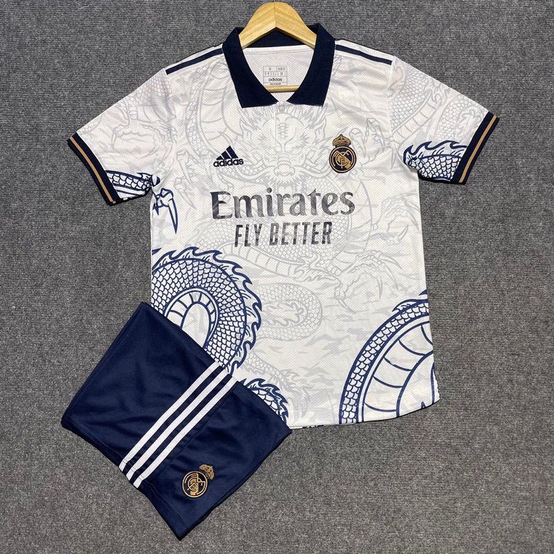 Áo Bóng Đá CLB Real Madrid, Áo Đá Banh Real 2023/2024 - Chuẩn Mẫu Thi Đấu - Vải Polyester Thái Gai Lưới